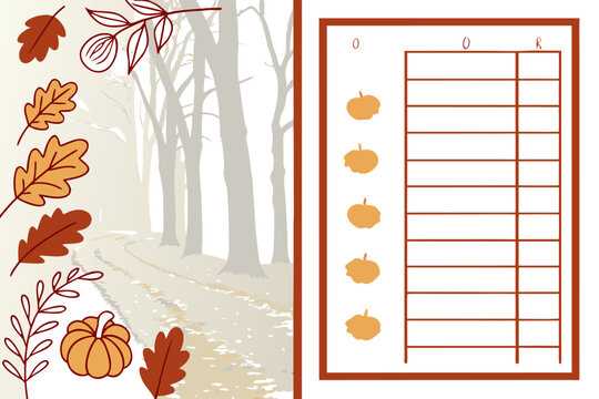 Inspirational quotes framed by a wooden border decorated with leaves in yellow and reddish brown colors