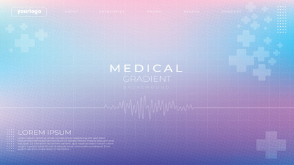 Soft Pastel Medical Gradient Background with Abstract Health Symbols