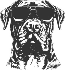  cane corso, black and white drawing of a dog with a ball in its mouth
