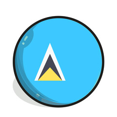 Icon A stylized, round depiction of the flag of Saint Kitts and Nevis, featuring a bold, bright blue background and a prominent, dark gray triangle with a yellow base.