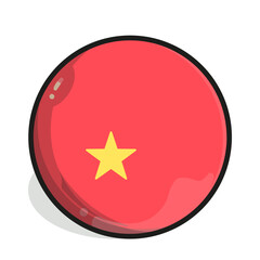 Icon A vibrant, cartoon-style representation of the Vietnamese flag, featuring a yellow star on a red circle with a black outline.
