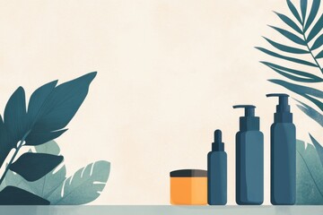 Minimalist skincare products with botanicals design for beauty and wellness