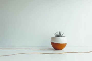 Minimalistic design with a single succulent in modern ceramic pot for home decor inspiration