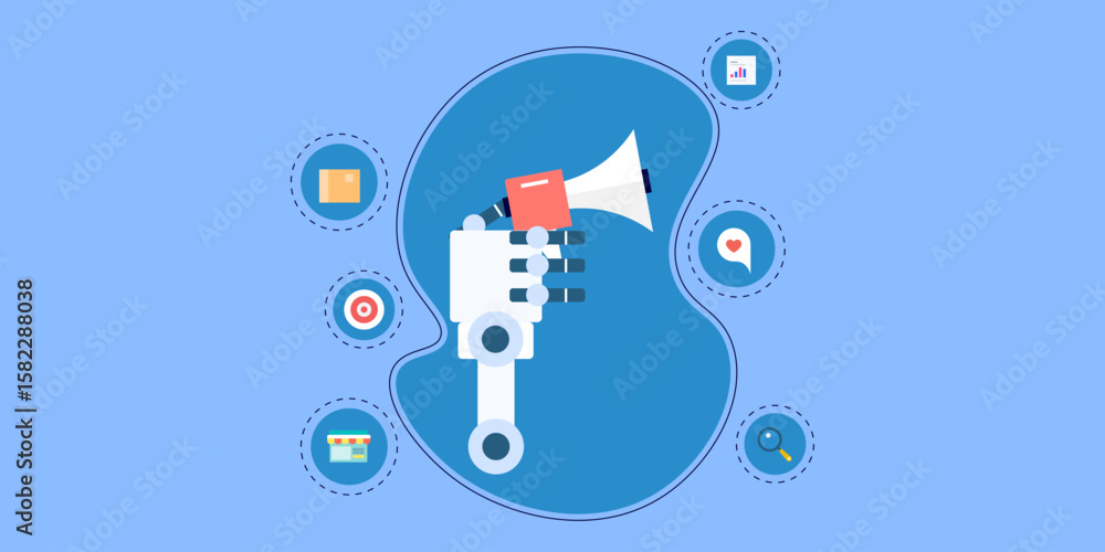 Poster autonomous ai agents amplify digital marketing campaign with precision and efficiency.