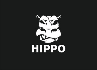 Aggressive Hippo Head Logo