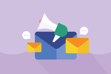 Sending brand message to customers with email marketing campaign.