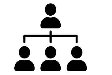 Minimalist Silhouetted Figures Representing Hierarchical Structure
