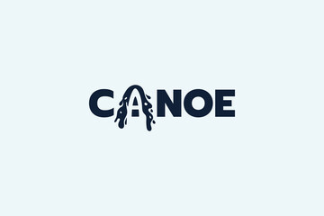 Canoe logo with top view of canoe on letter A. It is good for recreation, travel, sports, etc. business.