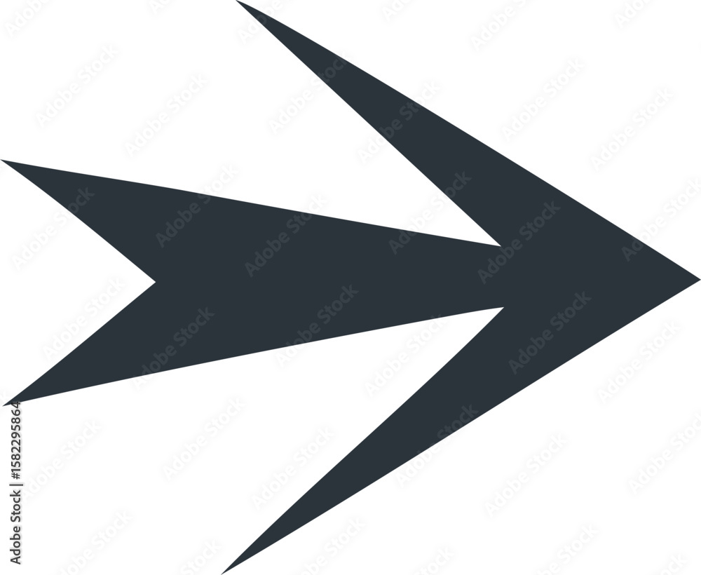Poster directional pointer: a dynamic directional arrow points the way forward, suggesting progress, guidan