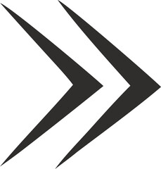 Forward Arrow: Two bold black arrows pointing right, stacked, conveying progress, direction, and momentum in a clean, graphic design.