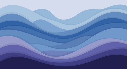 Abstract Wavy Background in Shades of Blue and Purple