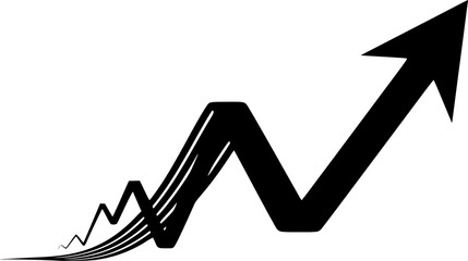 Curved upward arrow symbolizing growth. EPS 10 version.