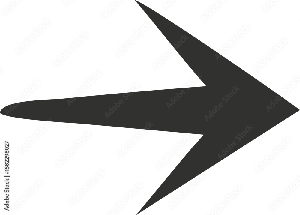 Aufkleber right arrow direction: a sleek, bold arrow points emphatically to the right, its sharp design commun