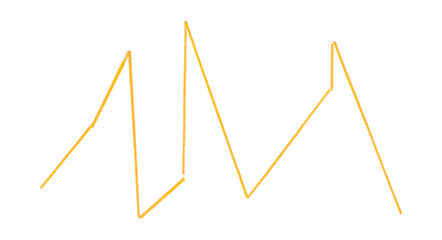Yellow ink pen line, underline, isolated on transparent background. Simple ink pen scribble effect, perfect for business and school presentation design.