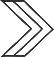Double Arrow Forward: A stylized graphic with a forward-pointing double arrow, clean lines, conveying the direction and movement.