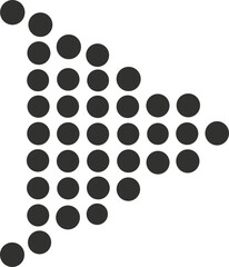 Abstract Arrow Design: A visually striking abstract design featuring a directional arrow crafted from a series of dark gray circles, creating a sense of movement and progress. 