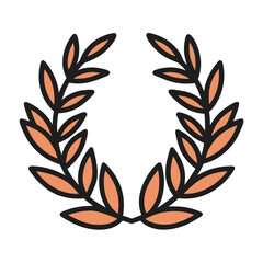 A Simple laurel wreath isolated on white background