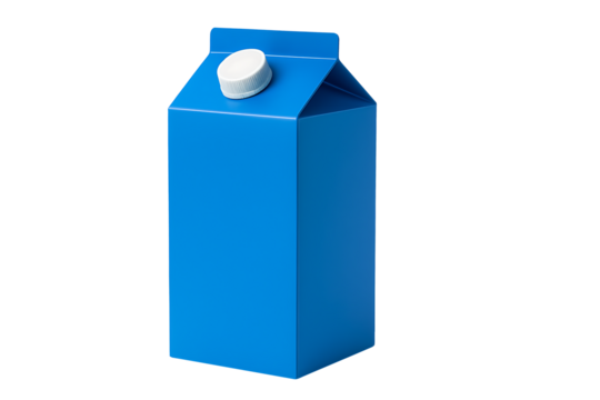 Blue milk carton isolated on transparent background - Powered by Adobe