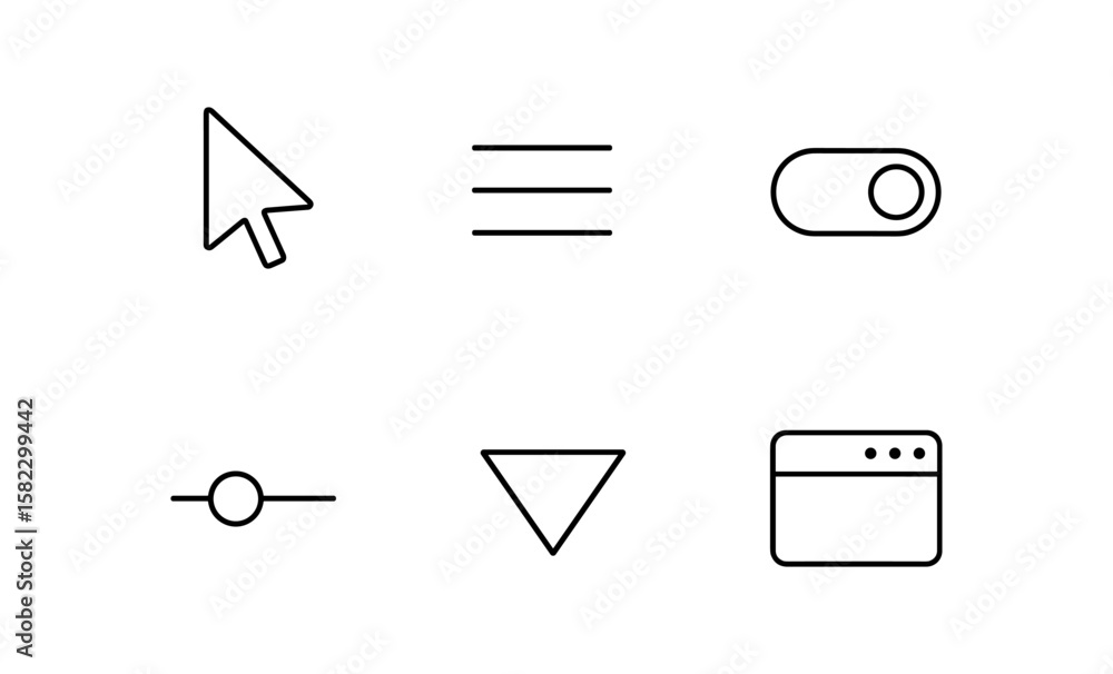 Poster minimalist user interface icons for web design and app development