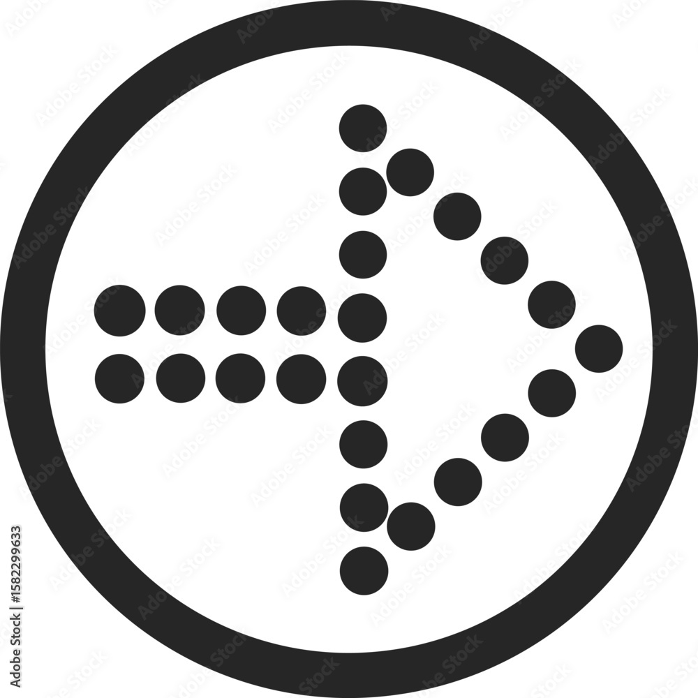 Poster arrow direction indicator: a precise, graphically-driven symbol that elegantly guides the viewer wit