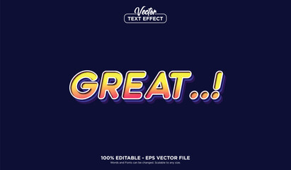 GREAT text effect, minimalistic style EPS Vector editable text effect.