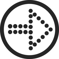 Arrow Direction Indicator: A precise, graphically-driven symbol that elegantly guides the viewer with an intentional visual prompt, demonstrating clarity and focus.