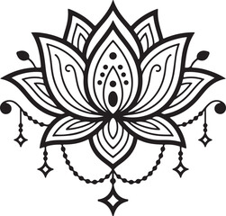 Fototapeta premium Lotus Flower Vector Illustration Artistic Floral Element Art Decoration