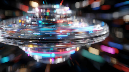 totem with glowing glyphs and hovering rings orbiting its axis in still air