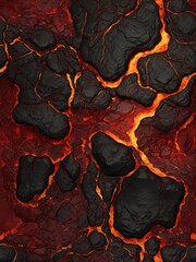 Lava Essence – Dark Red and Gold Seamless Background Design