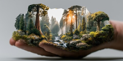 Concept images related to helping conserve the environment