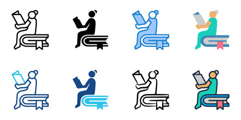 Lifelong Learning icon set multiple style collection 
