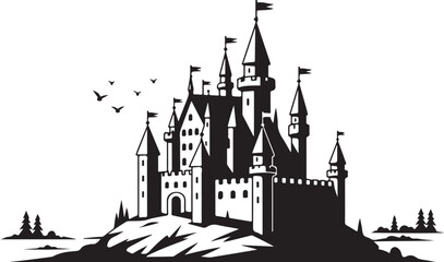 Obraz premium Medieval Castle Silhouette Bundle
