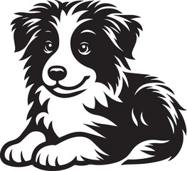 Border Collie Dog Vector – Silhouette 