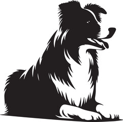 Border Collie Dog Vector – Silhouette 
