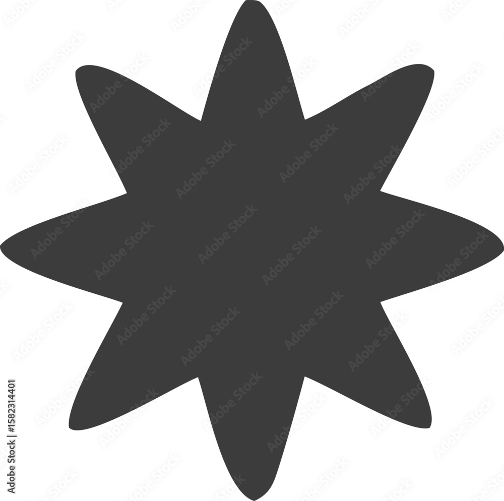 Fototapete eight-pointed star icon: an elegant, minimalist representation of an eight-pointed star, perfectly r