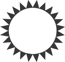 Radiant Sun Icon: A captivating, minimalist sun icon, its simplicity speaking volumes. With sharp, dynamic rays emanating from a central core, it embodies warmth, energy, and optimism. 