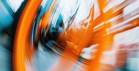 Abstract motion blur of orange and teal