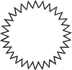 Vector Zigzag Frame: A simple, modern graphic of a circular frame, crafted from repetitive zigzag patterns, perfect for adding a touch of contemporary design.