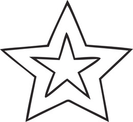 Abstract Star: Simple line art of a star, perfect for design elements, representing achievement or aspiration, ideal for various graphic design applications.