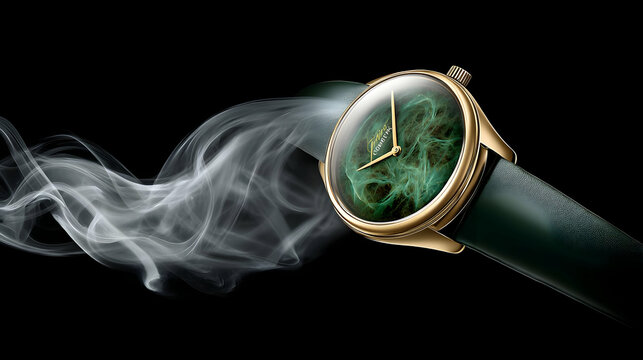 with rotating transparent layers and fluid numbers floating in artificial mist