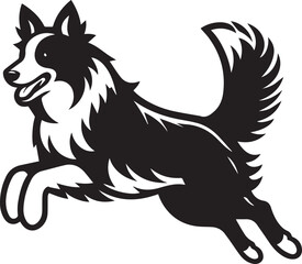 Border Collie Dog Vector – Silhouette 