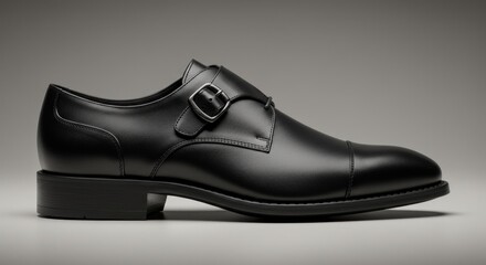 Elegant black leather monk strap shoe showcasing sophisticated craftsmanship and design