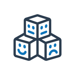 Emotion Blocks Icon Isolated On White Background