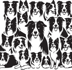 Border Collie Dog Vector – Silhouette 