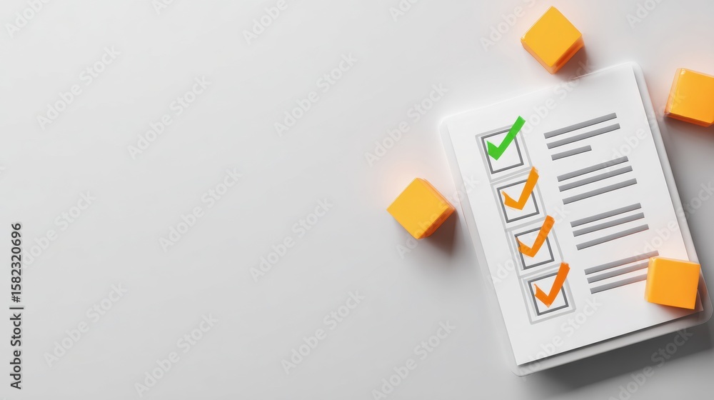 Poster safety checklist featuring clean icon grid and ample copy space for easy readability and organizatio