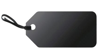 Stylish Black Tag Isolated on Transparent Background