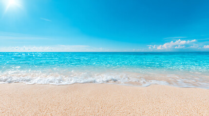 Obraz premium Blur beautiful shiny sparkling tropical blue sea beach , the fresh summer background . 53577581 1