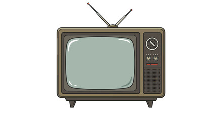 Retro television with antenna and knobs in a classic style