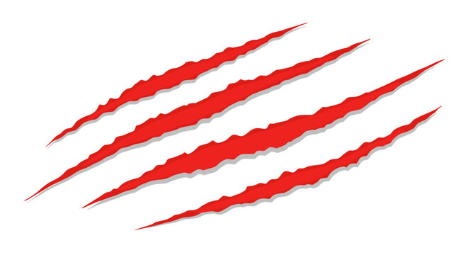 Dynamic red claw marks with shadow and jagged edges