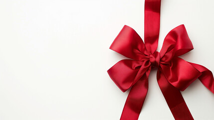 red bow on white background,Suitable for designers, advertisers, and content creators looking to add a refined festive touch to their projects